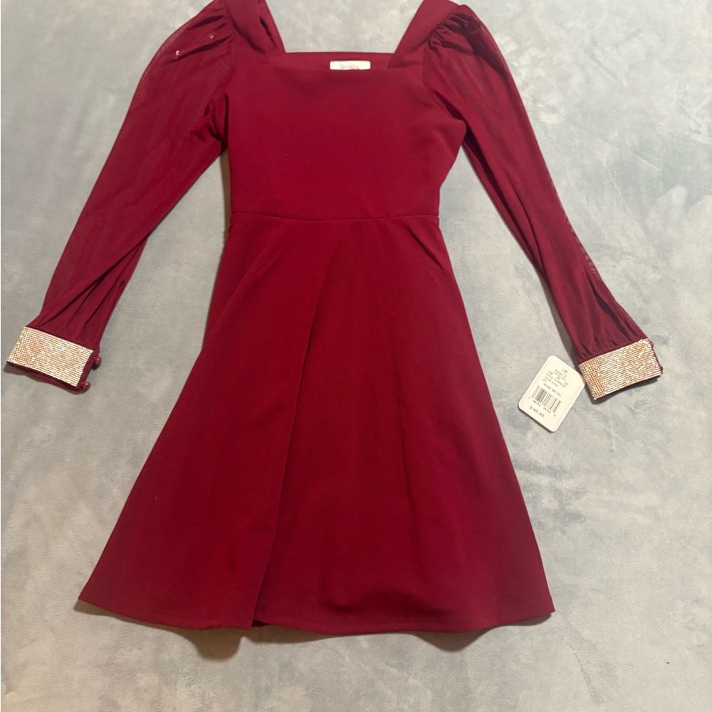 Speechless girls maroon bedazzled dress